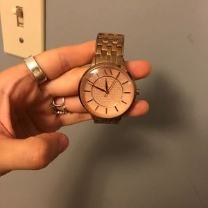gently used armani exchange rose gold watch